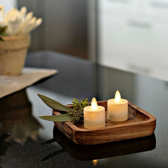 Luminara Set Of Two 1.7” x 2” Wax Ivory Tealights. - Picture 2 of 8